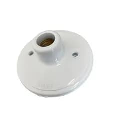 Kit 05 Plafon Branco Bivolt Redondo Luminaria Bocal de Teto