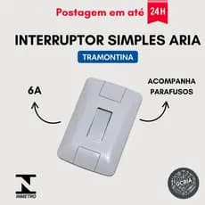 INTERRUPTOR SIMPLES TRAMONTINA ARIA 4X2(KIT 5 Unidades)