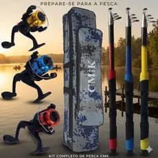 Kit Para Pesca Em Oferta 3 Varas e 3 Molinetes e 1 bolsa De 70CM Três Divisórias