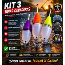 KIt 3 Bóias Cevadeiras Barão 65g Para Pesca Em Pesqueiros Na Superficie E Em Meia Água