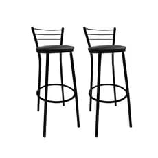 Kit 2 Banquetas Altas Bistrô Reforçadas Com Encosto Confortável Para Cozinha e Bar - Direto de Fábrica