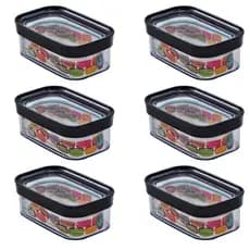 Pote Hermético Kit Com 6 Potinhos Herméticos Lanche Escolar Lancheira 450ml