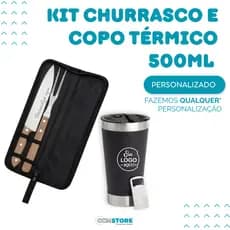Kit Churrasco e Copo Térmico Personalizado