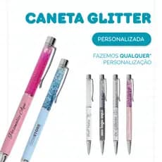 Caneta Metal Glitter Personalizada
