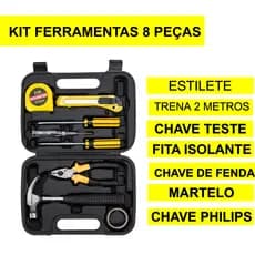 Kit ferramentas 8 peças com Maleta