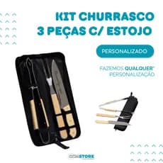 kit Churrasco 3 peças Personalizado Nome. logos, profisões