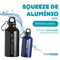 Squeeze Mosquetão 420ml Personalizado nome logo e profissões