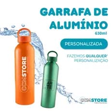 Garrafa Alumínio 630ml Personalizada, nome logo e profissões