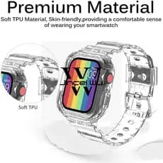 Compativel Apple Watch Pulseira Transparente Glacier Edição Limitada TPU ultra 49 mm Confortavel Estiloso – Top de Linha