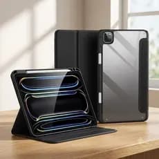 Capinha 3 dobrar acrílica magnética Sono inteligente compatível Samsung S10 S6 lite A9 PLUS S9 FE com slot cane – Top