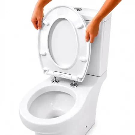 Tampa de Vaso Assento Sanitário Universal Deko Oval Soft Close Branco Com Amortecedor Click Fechamento Lento Devagar