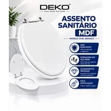 Tampa De Vaso Sanitário Mdf Privada Assento Sanitário Oval Universal Branco Facil Instalação Deko Durabilidade