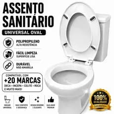 Assento Sanitário Universal Oval Polipropileno Branco Reforçado
