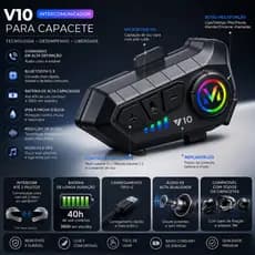 Fone de Ouvido de Capacete Moto Bluetooth Controle De Voz microfone para moto intercomunicador