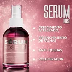 Serum Rosé Crescimento Capilar Crescer Cabelo Rapido e Forte Anti Queda