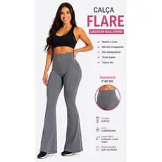 Calça Bailarina Flare Feminina Levanta Bumbum Boca de Sino Cintura Alta  Moda Fitness Academia