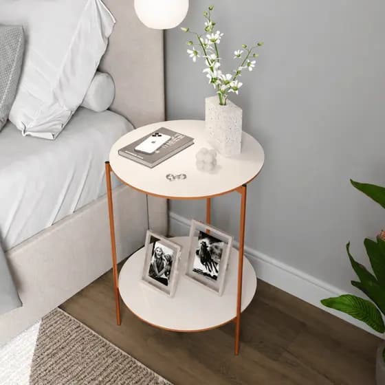 Mesa de Apoio Lateral Canto - Para Sala Quarto Escritório