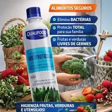 Desinfetante Para Hortifrúti Qualifood 350ml Alimentos Seguros Hortifrutícolas Verduras e Mamadeiras