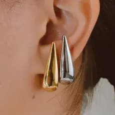 Brinco Argola Gota Dourado Elegante Bijuterias Femininas Brincos Femenino Acessórios Femininos