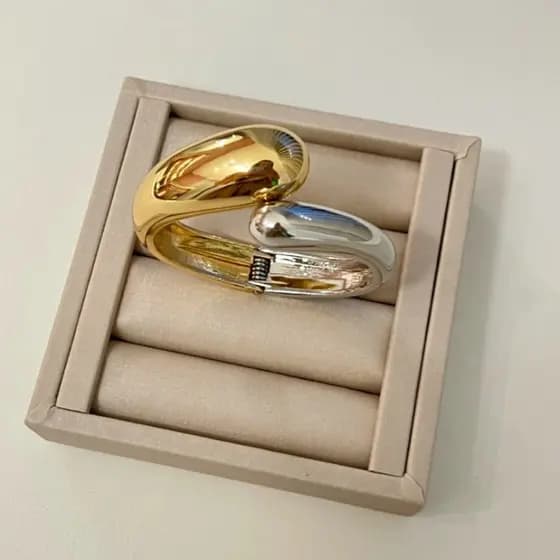 Bracelete Feminino Gota Dourado e Prata Maximalista Bijuterias femininas Pulseira Acessórios de Luxo