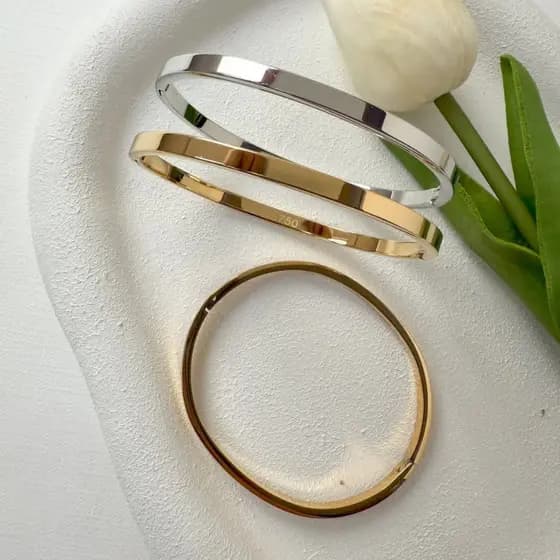 Conjunto Braceletes Aço inoxidável Dourado Prata Acessórios Femininos Pulseira Feminina de luxo kit