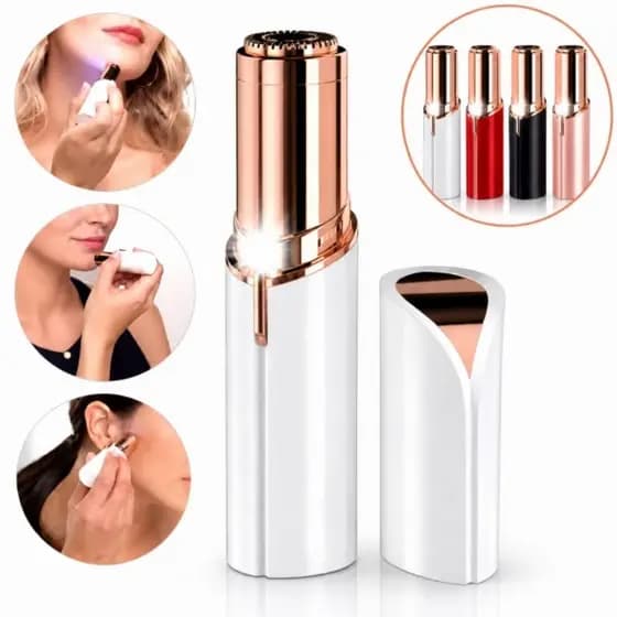 Batom Depilador Facial Feminino Indolor Buço Rosto Queixo Portátil Recarregável USB