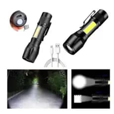 Mini Lanterna Tática Super Led Branco Recarregável Usb Com Estojo
