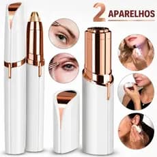 Kit 2 Depilador Facial Portátil Feminino Caneta + Batom Buço Sobrancelha Recarregável USB