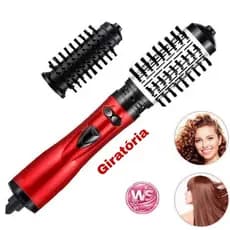 Escova Rotativa Elétrica Secador Cabelo 2 Em 1 Seca Modela Alisa Profissional