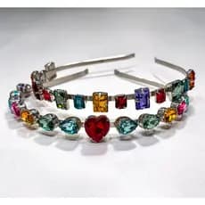 Tiara acessório Strass pedraria colorido tamanho único