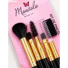Kit de Pincéis de Maquiagem (kit com 5 pincéis) Mandala PERFEITO! sombra, cílios, sobrancelhas