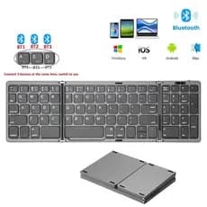 Teclado Dobrável Bluetooth Com Telefones Numéricos Sem Fio Para IOS/Android/Windows Sincronização De 3-Devices