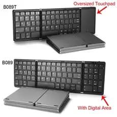 Teclado Bluetooth Portátil Mini Três Dobrando 64 Teclas Touchpad Dobrável Sem Fio Para Telefone iPad IOS Android Tablet