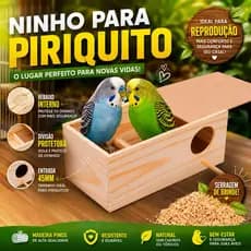 Ninho Para Periquito Pássaros Para Reprodução + Serragem