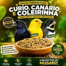 Mistura Canário completo coleiro top curio natural e alpiste raçoes Premium Especial 5kg