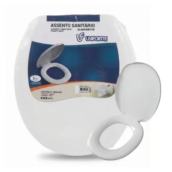 Assento Sanitário Simples e Almofadado Branco tampa de vaso privada sanitario