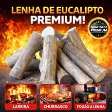 Lenha de  Eucalipto + acendedor Para Churrasqueira Fogão a lenha e  Lareira 18kg