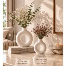 Vaso Donut Minimalista – Vaso Decorativo Circular Moderno | Gesso e Afeto