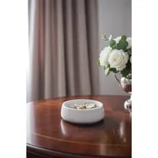 Bowl Decorativo em Gesso Branco – Centro de Mesa Minimalista para Sala e Aparador | Gesso e Afeto