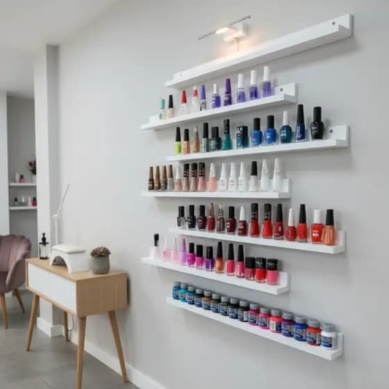 Prateleira multiuso Porta Esmalte em MDF Branca Organização