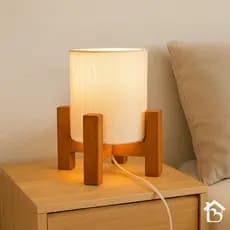 Luminaria de Mesa Abajur Elegante Madeira 4 Pés Decoração Quarto Sala Abajur Criativo
