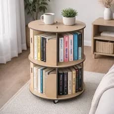 Estante Giratória Prateleira Porta Livros MDF Organização e Decoração