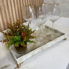 BANDEJA 40x25 PARA BEBIDAS, TAÇAS, CANTINHO DO CAFÉ EFEITO MÁRMORE