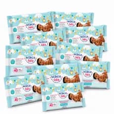 Lenço Umedecido Infância Feliz 40 Folhas Kit 10 Pacotes Toalhas Umedecidas