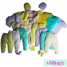 Kit 12 pcs body calça completo manga longa luva touca meia menina menino unissex maternidade mijao roupa de bebê Enxoval