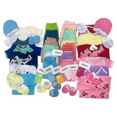 Kit 23 peças enxoval completo Liso e Estampado Body Calça Luva Touca Meia Marternidade.
