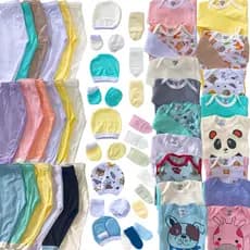 Kit 16 peças enxoval Algodão bebê Body Mijão Luva touca meia Completo
