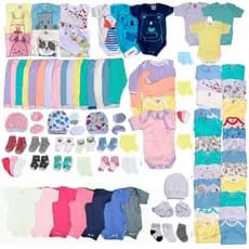 Kit 27 Peças Enxoval de Bebê Body Mijão Touca Meias Completo 100% Algodão