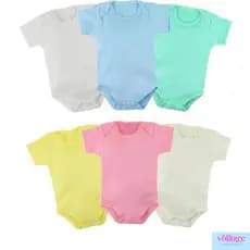 Kit Body Bebê 3 peças Manga Curta 100% algodão enxoval  Maternidade.