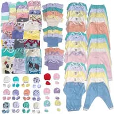 Kit 14 Peças de Bebê Body Calça Touca Luva – Enxoval Inicial Menino ou Menina